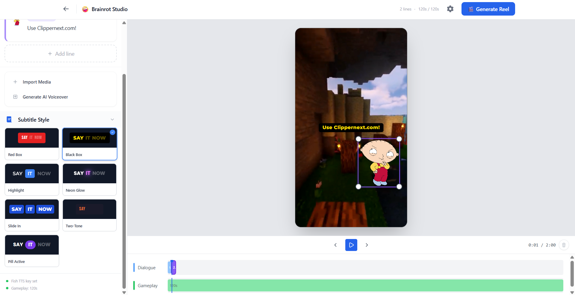 Brainrot Step 03: Export your 9:16 reel. Post it. Go viral.